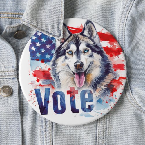 Alaskan Malamute US Elections Vote for a Change Button