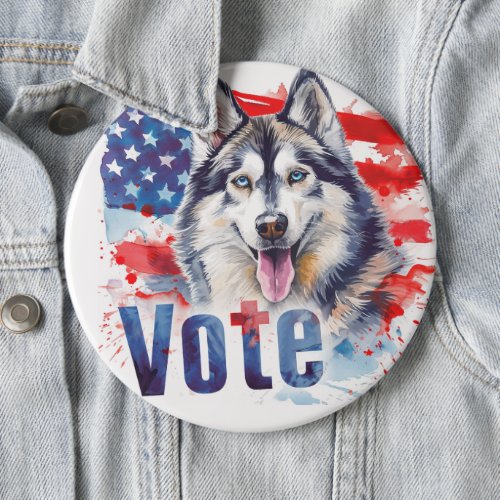 Alaskan Malamute US Elections Vote for a Change Button