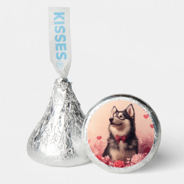 Alaskan Malamute with Roses - Valentine's Day  Hershey®'s Kisses® (Front)