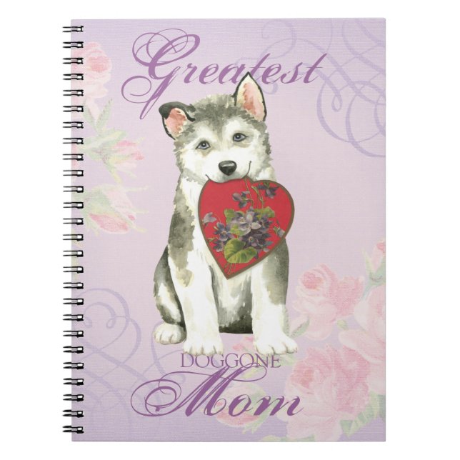 Alaskan Malemute Heart Mom Notebook (Front)