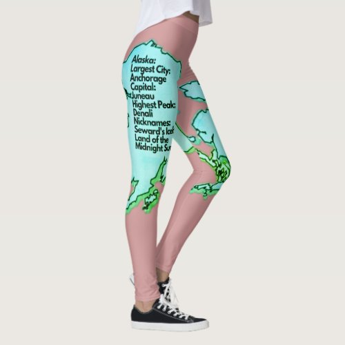 Alaskan Map and Facts  Leggings