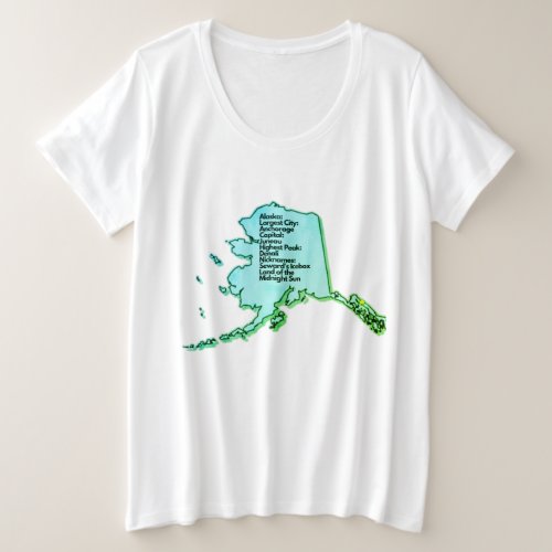 Alaskan Map and Facts  Plus Size T_Shirt