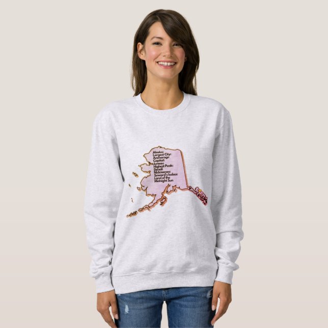Alaskan Map and Facts Sweatshirt (Front Full)