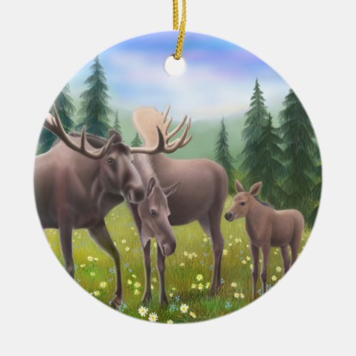 Alaskan Moose Family Ornament