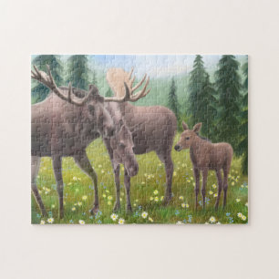 Alaskan Moose Family Puzzle
