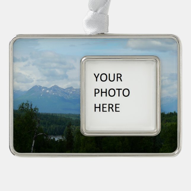 Alaskan Mountain Range Panoramic Photography Christmas Ornament (Front)