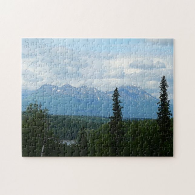 Alaskan Mountain Range Panoramic Photography Jigsaw Puzzle (Horizontal)