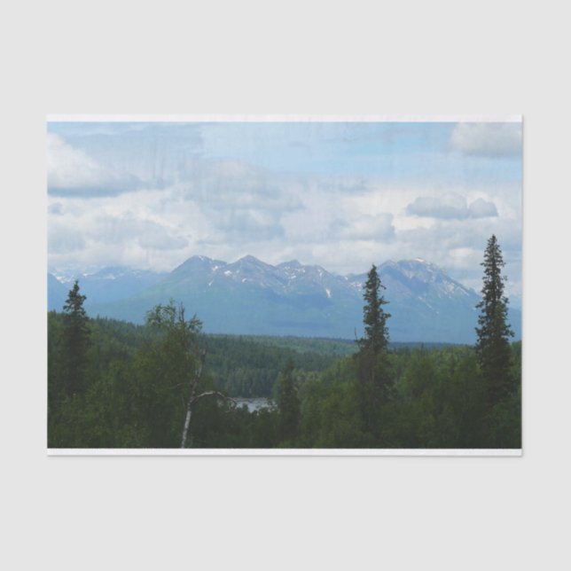 Alaskan Mountain Range Panoramic Photography Tissue Paper (Front)