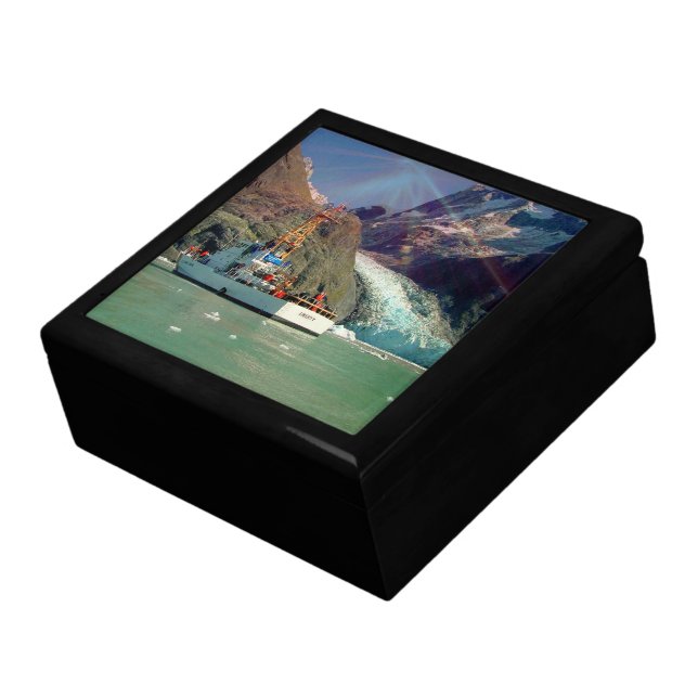 Alaskan Mountain View with Boat Jewelry Box (Side)