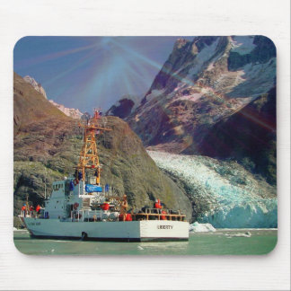 Alaskan Mountain View with Boat Mouse Pad