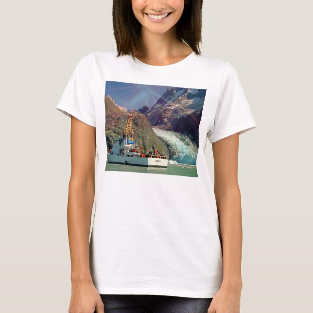 Alaskan Mountain View with Boat T-Shirt (Front)
