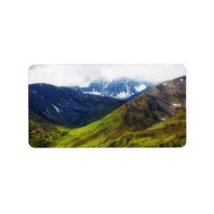 Alaskan Mountains Scene Label