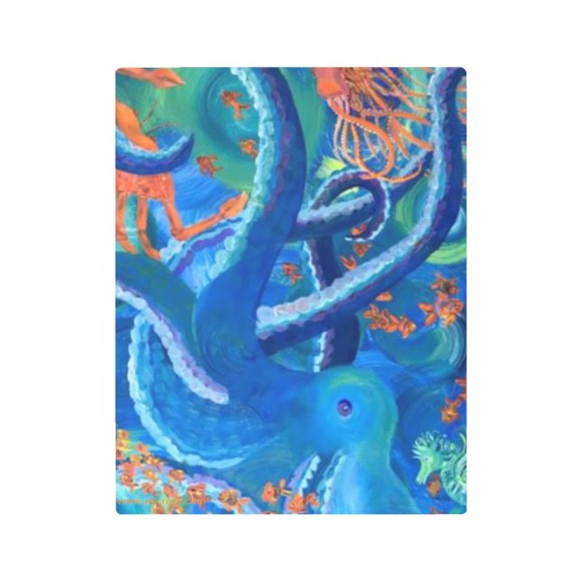 Alaskan Octopacifica Metal Wall Art (Front)