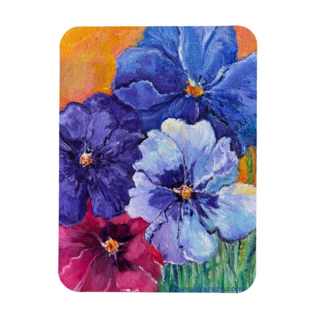 Alaskan Pansies magnet (Vertical)