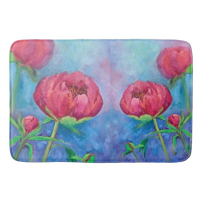 Alaskan Peonies Bath Mat (Front)