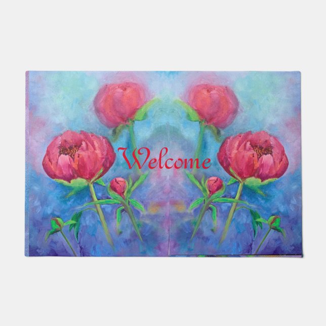 Alaskan Peonies Doormat (Front)