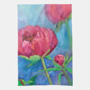 Alaskan Peonies kitchen towel