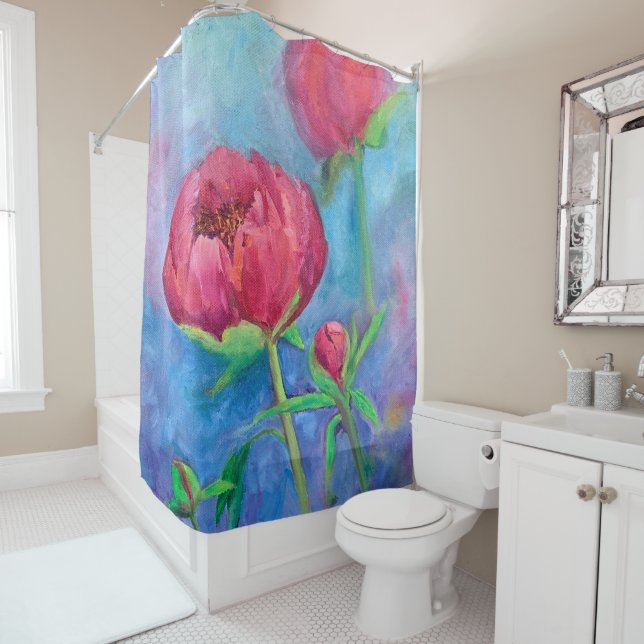 Alaskan Peonies Shower Curtain (In Situ)