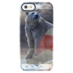 Alaskan Polar Bear American Flag Clear iPhone SE/5/5s Case