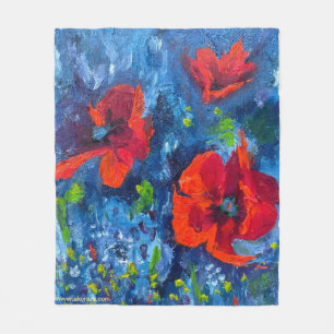 Alaskan Poppies fleece blanket