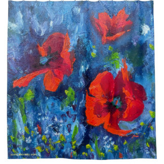 Alaskan Poppies Shower Curtain