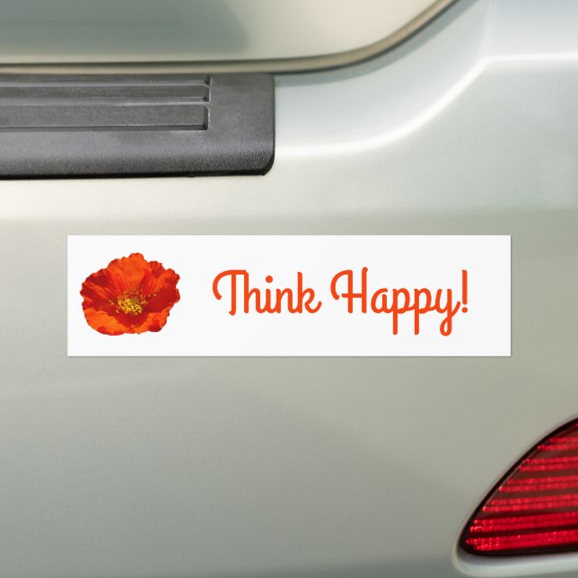 Alaskan Red Poppy Bumper Sticker (On Car)