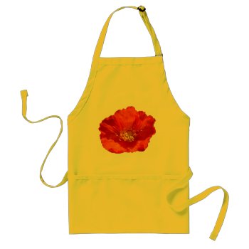 Alaskan Red Poppy Colorful Flower Adult Apron by mlewallpapers at Zazzle