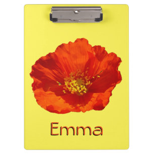 Alaskan Red Poppy Colorful Flower Clipboard