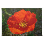 Alaskan Red Poppy Colorful Flower Cloth Placemat