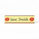 Alaskan Red Poppy Colorful Flower Desk Name Plate