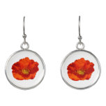 Alaskan Red Poppy Colorful Flower Earrings
