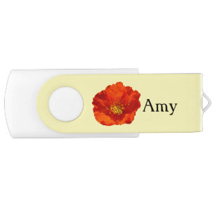 Alaskan Red Poppy Colorful Flower Flash Drive