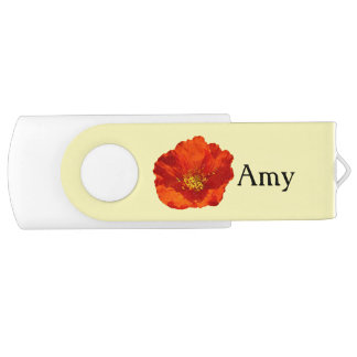 Alaskan Red Poppy Colorful Flower Flash Drive