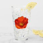Alaskan Red Poppy Colorful Flower Glass