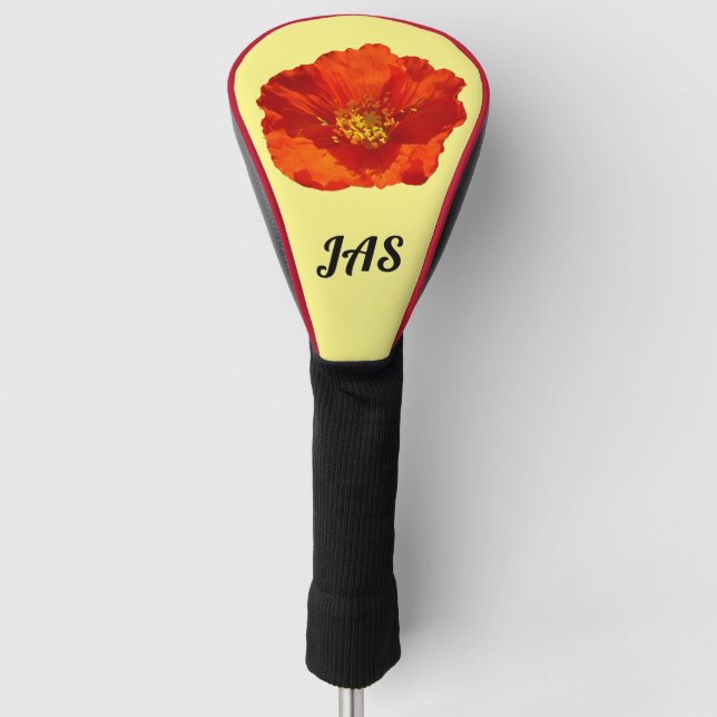 Alaskan Red Poppy Colorful Flower Golf Head Cover (Front)