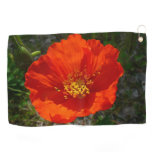 Alaskan Red Poppy Colorful Flower Golf Towel