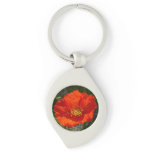Alaskan Red Poppy Colorful Flower Keychain