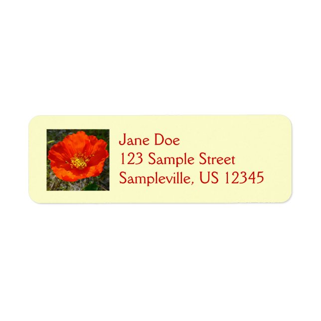 Alaskan Red Poppy Colorful Flower Label (Front)