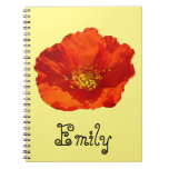 Alaskan Red Poppy Colorful Flower Notebook