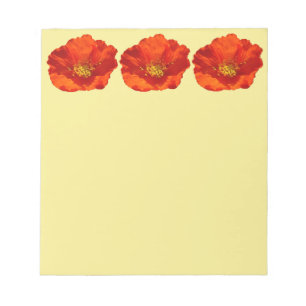 Alaskan Red Poppy Colorful Flower Notepad