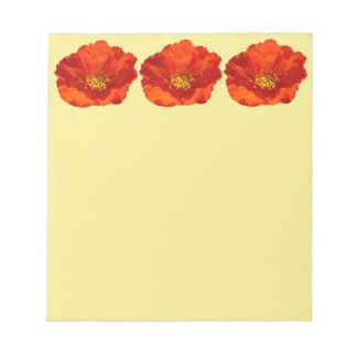 Alaskan Red Poppy Colorful Flower Notepad