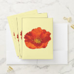 Alaskan Red Poppy Colorful Flower Pocket Folder