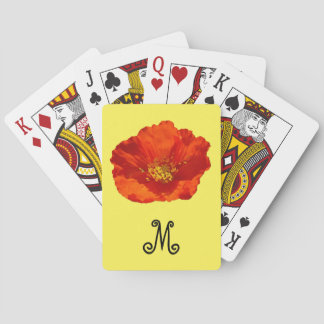 Alaskan Red Poppy Colorful Flower Poker Cards