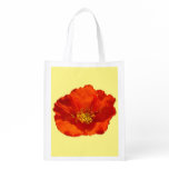 Alaskan Red Poppy Colorful Flower Reusable Grocery Bag