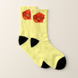 Alaskan Red Poppy Colorful Flower Socks