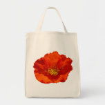 Alaskan Red Poppy Colorful Flower Tote Bag