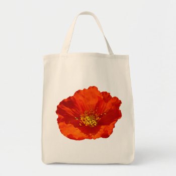 Alaskan Red Poppy Colorful Flower Tote Bag by mlewallpapers at Zazzle