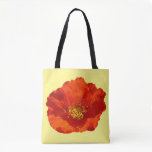 Alaskan Red Poppy Colorful Flower Tote Bag