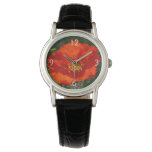 Alaskan Red Poppy Colorful Flower Watch