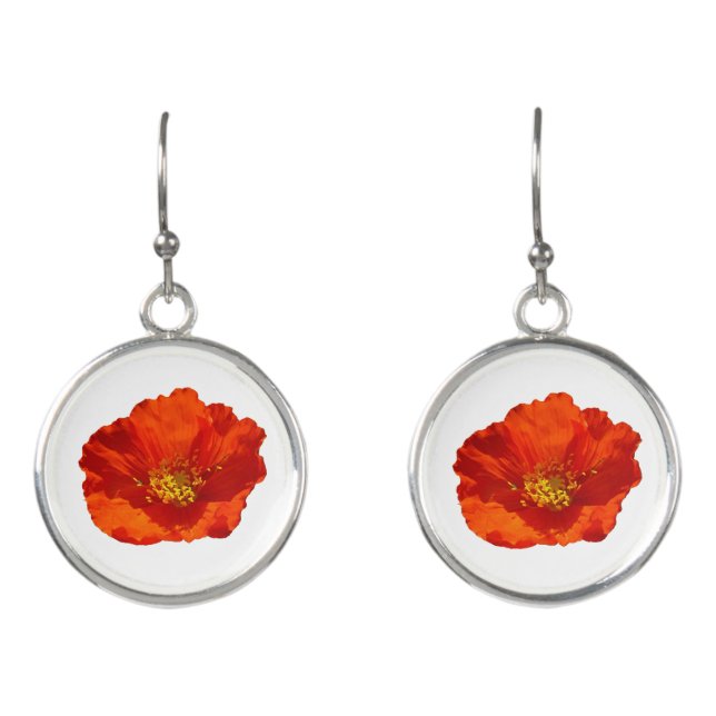 Alaskan Red Poppy Earrings (Front)